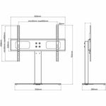 Fekete vas TV falikonzol talppal 32"-70 7