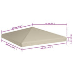 Bézs pavilon tetőponyva 310 g/m² 3 x 3 m 6