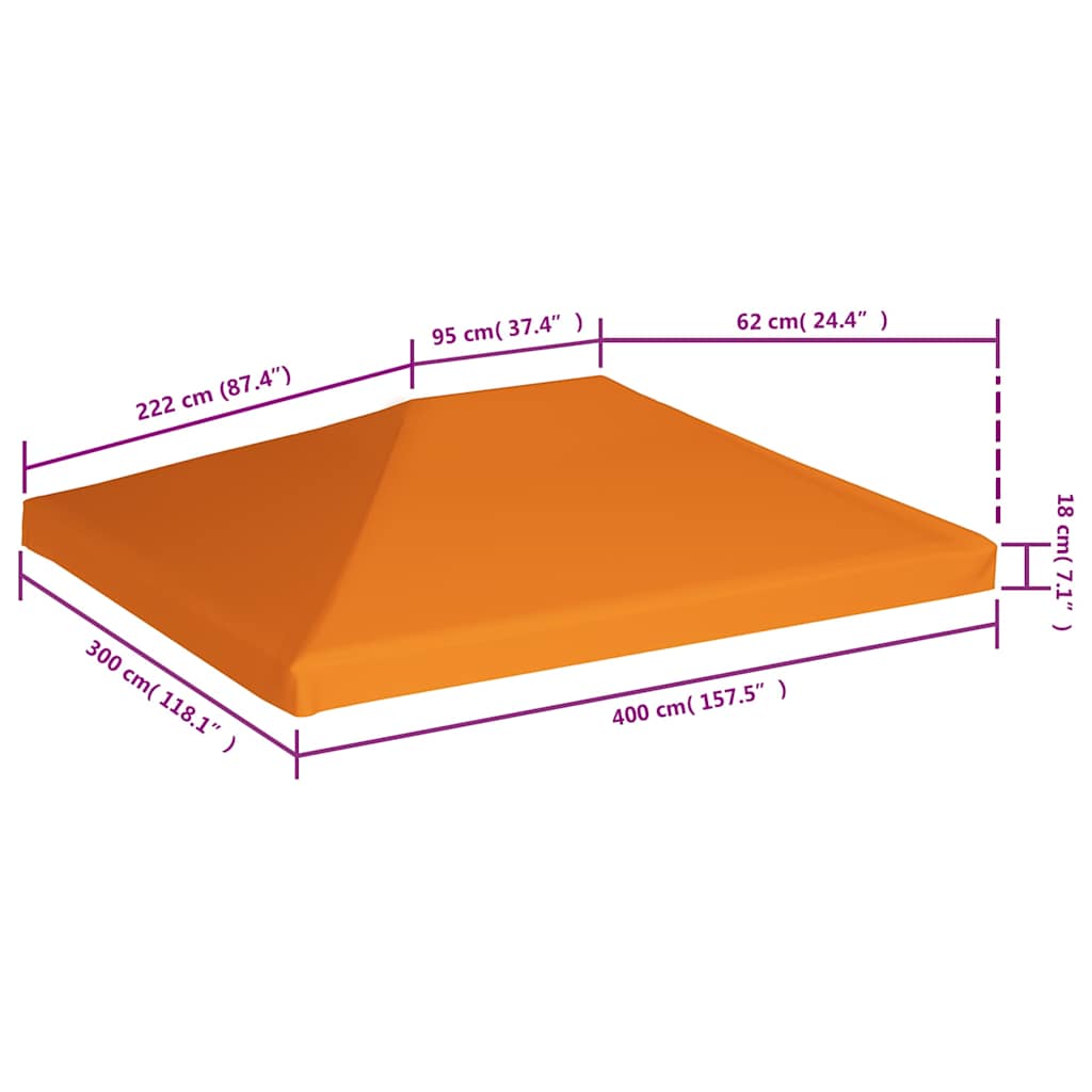 Narancssárga pavilon tetőponyva 310 g/m², 4 x 3 m 6