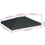 Szürke pavilon tetőponyva 310 g/m², 4 x 3 m 6