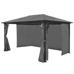 Alumínium kerti pavilon antracitszürke függönnyel 400 x 300 cm 2