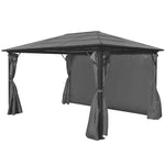 Alumínium kerti pavilon antracitszürke függönnyel 400 x 300 cm 3