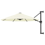 Homokszínű falra szerelhető napernyő fémrúddal 300 cm