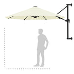 Homokszínű falra szerelhető napernyő fémrúddal 300 cm 9