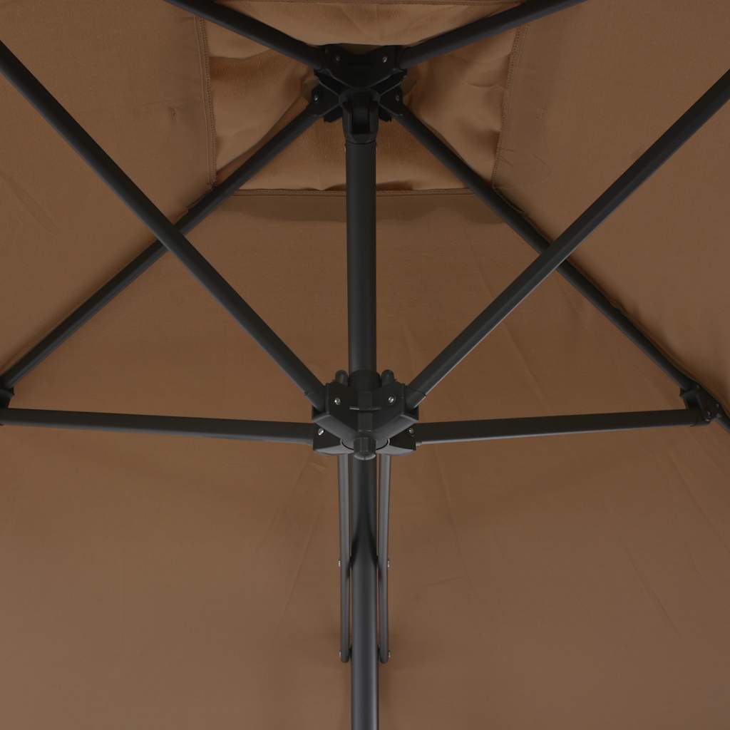 Tópszínű kültéri napernyő acélrúddal 250 x 250 cm 5