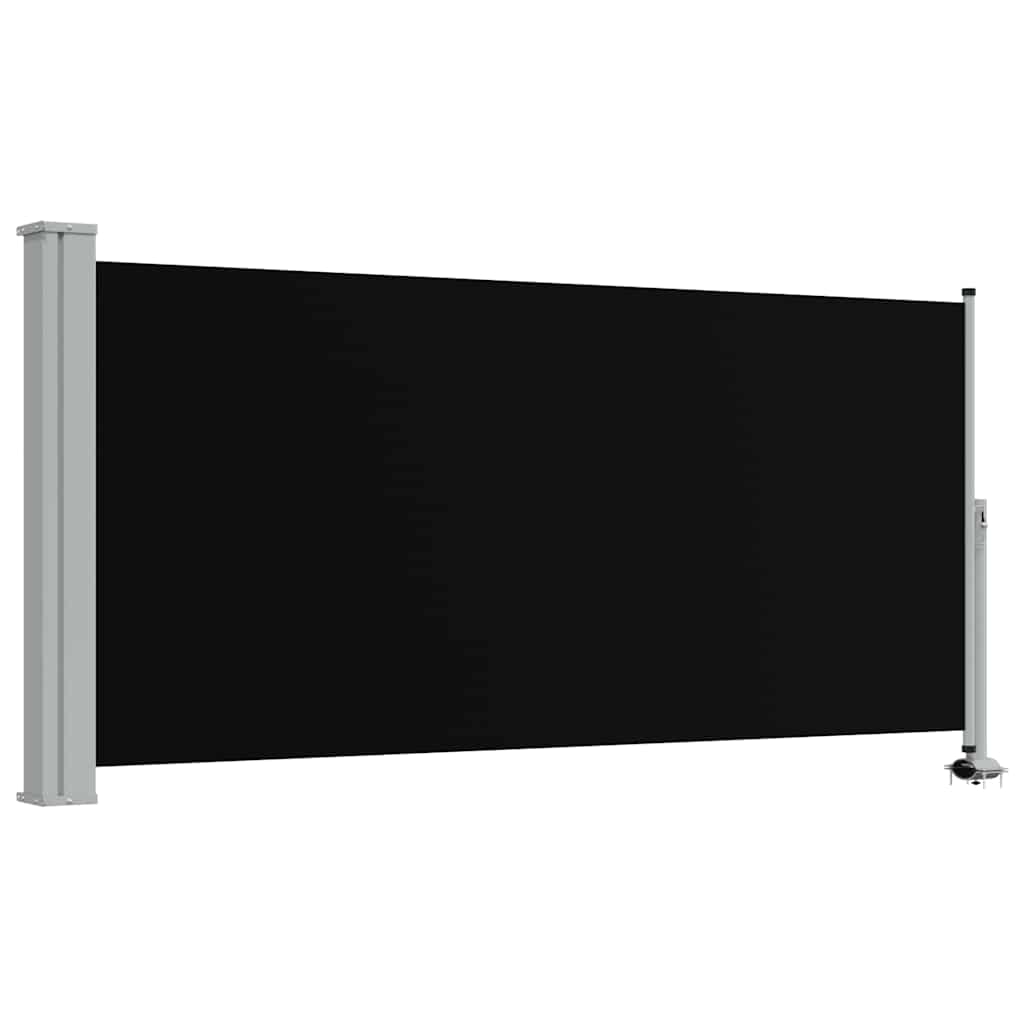 Fekete behúzható oldalsó terasz napellenző 120 x 300 cm 2