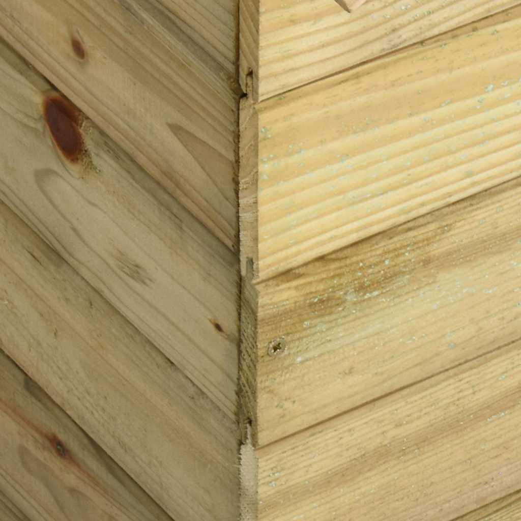Impregnált fenyőfa kerti kutyaház felnyitható tetővel 7