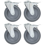 4 db hátfuratos önbeálló görgő dupla fékkel 125 mm