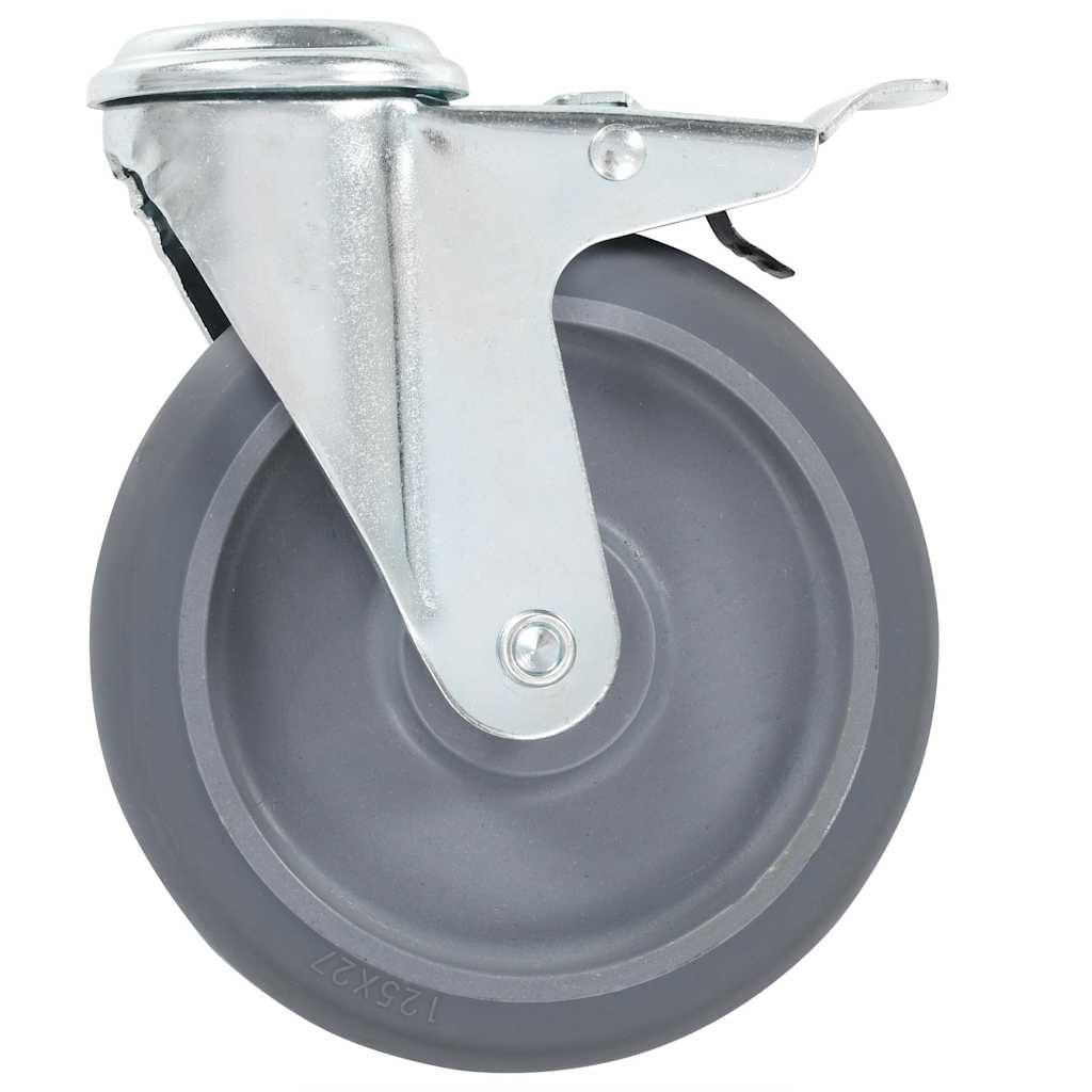 4 db hátfuratos önbeálló görgő dupla fékkel 125 mm 4