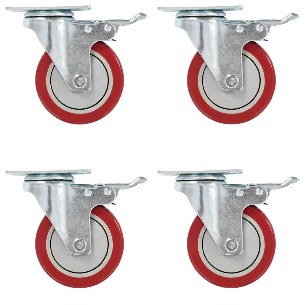4 db önbeálló görgő dupla fékkel 100 mm