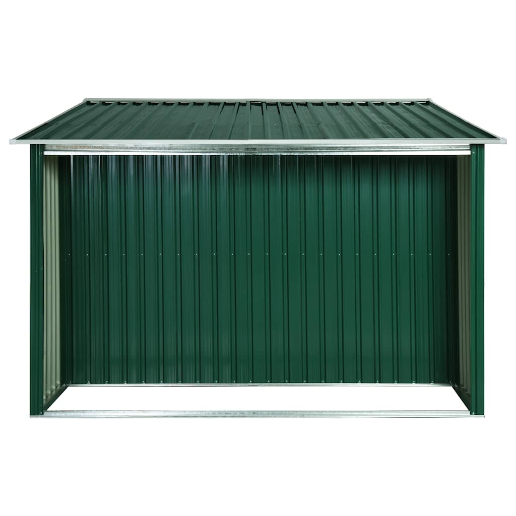 Zöld acél kerti fészer tolóajtókkal 329,5x205x178 cm 5