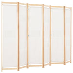 Krémszínű 6-paneles szövetparaván 240 x 170 x 4 cm 3