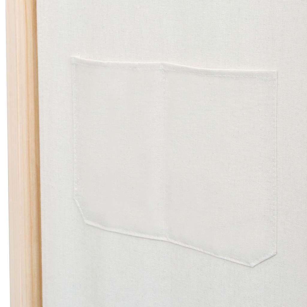 Krémszínű 6-paneles szövetparaván 240 x 170 x 4 cm 7