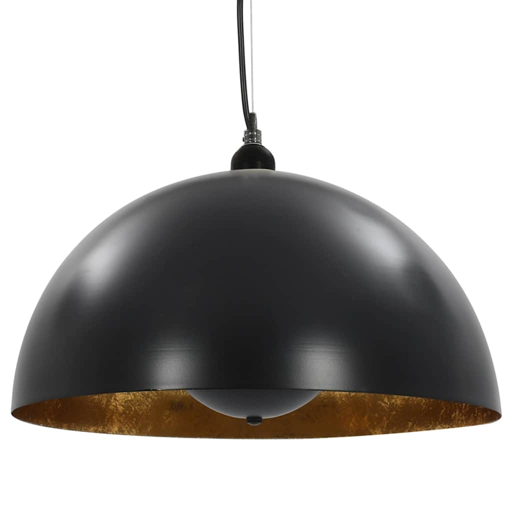 2 darab fekete-arany félgömb alakú mennyezeti lámpa 40 cm E27 5