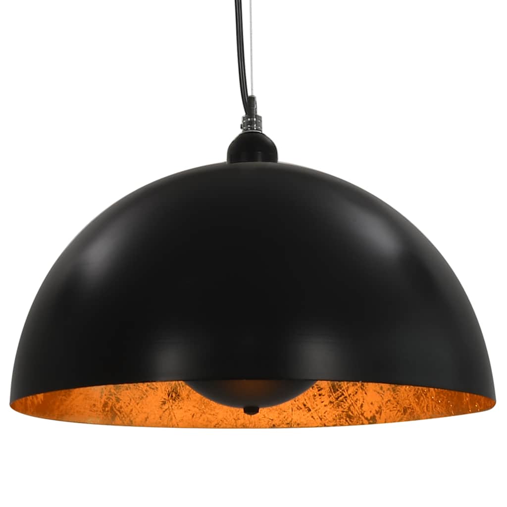2 darab fekete-arany félgömb alakú mennyezeti lámpa 40 cm E27 6