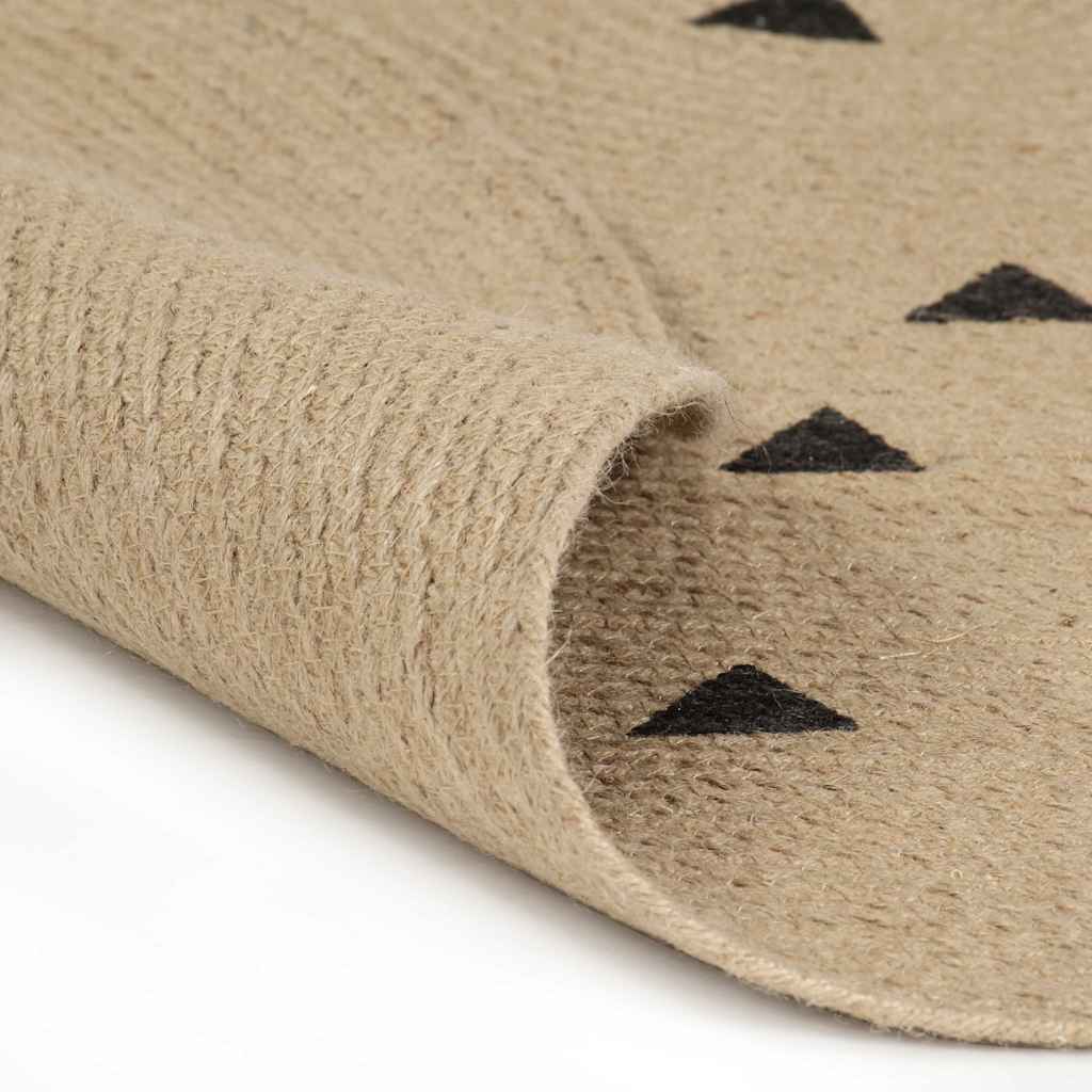 Kézzel font jutaszőnyeg háromszöges mintával 90 cm 2