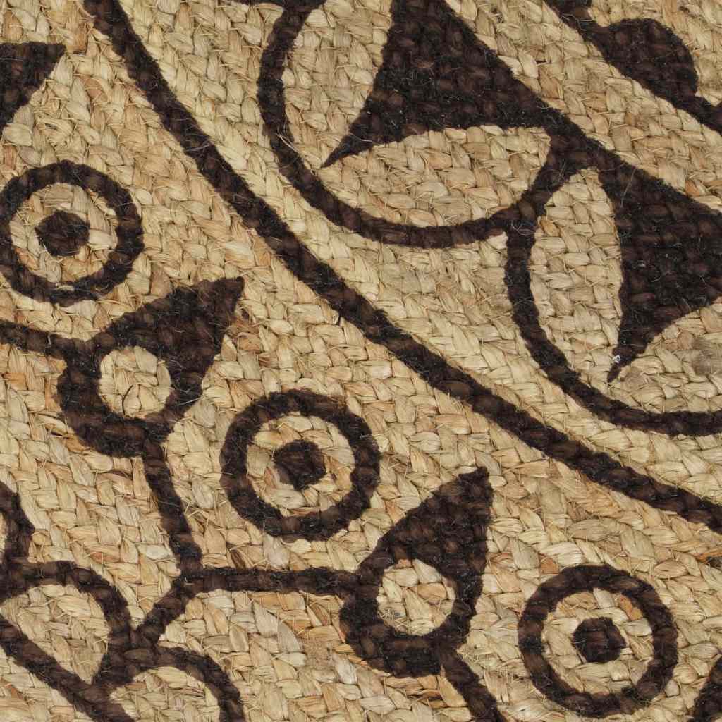 Kézzel font jutaszőnyeg sötétbarna mintával 120 cm 4