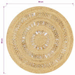 Kézzel font jutaszőnyeg 90 cm 6