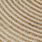Kézzel font jutaszőnyeg fehér spirális dizájnnal 150 cm 5