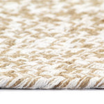 Fehér és természetes színű kézzel font jutaszőnyeg 90 cm 3