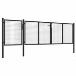 Antracit színű acél kerti kapu 400 x 100 cm 2