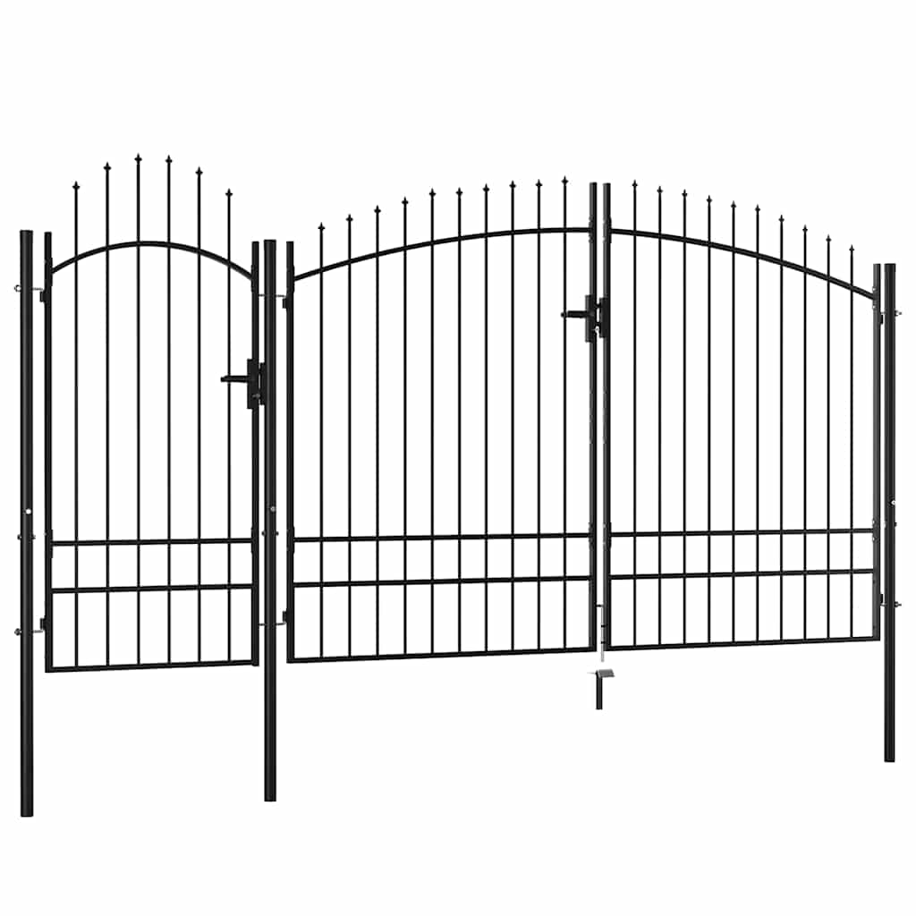 Fekete acél kertkapu Woerden 1,95 x 4 m