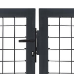 Antracitszürke acél kertkapu póznákkal 350 x 140 cm 3
