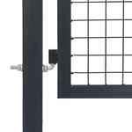 Antracitszürke acél kertkapu póznákkal 350 x 140 cm 5