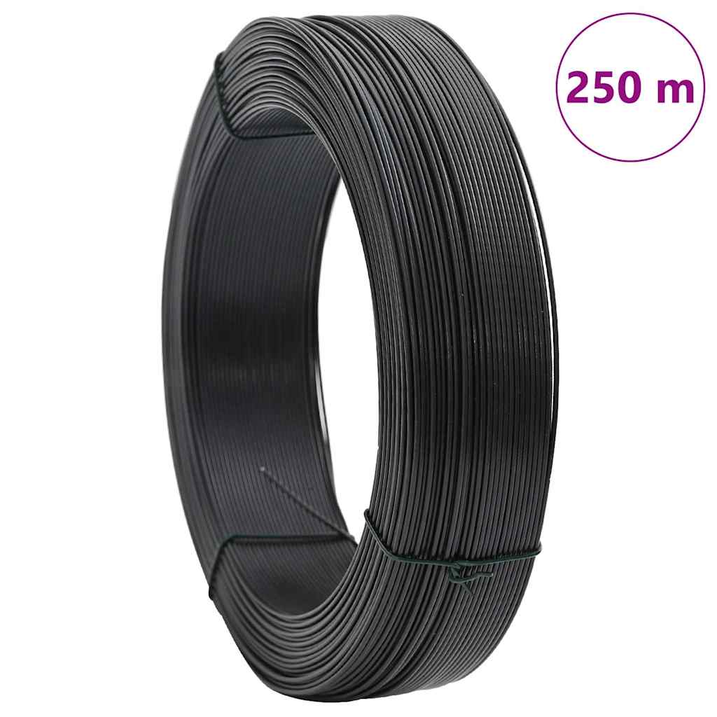 Antracitszürke acél kerítésösszekötő drót 250 m 2,3/3,8 mm 7