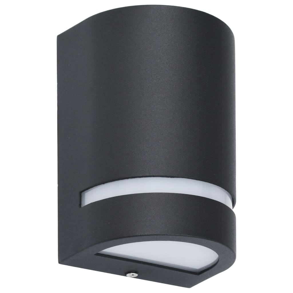 2 db fekete félhenger alakú kültéri fali lámpa 35 W 3