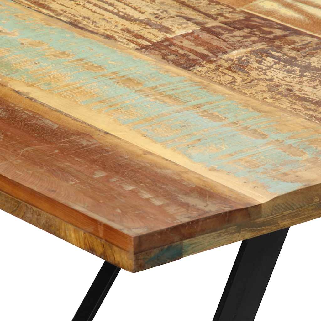 Tömör újrahasznosított fa étkezőasztal 180 x 90 x 76 cm 4