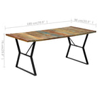 Tömör újrahasznosított fa étkezőasztal 180 x 90 x 76 cm 6