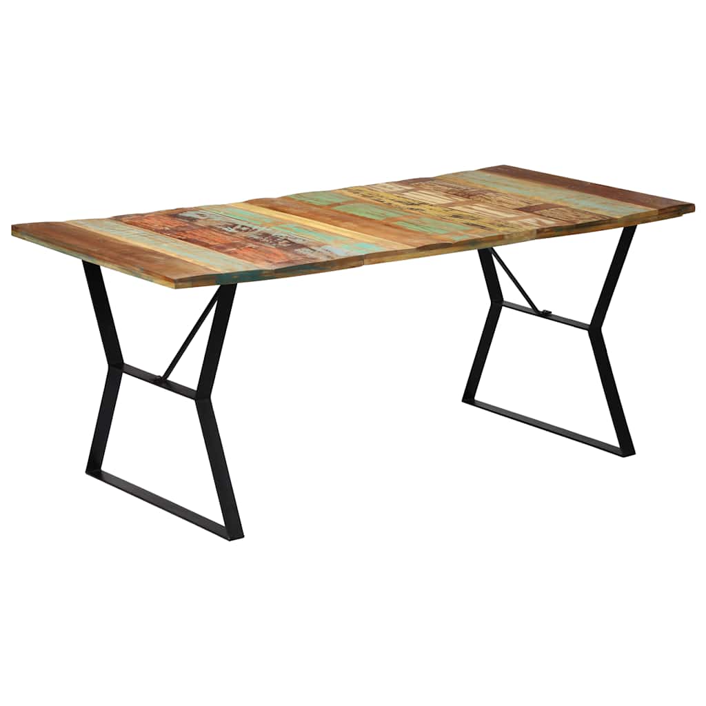 Tömör újrahasznosított fa étkezőasztal 180 x 90 x 76 cm 8