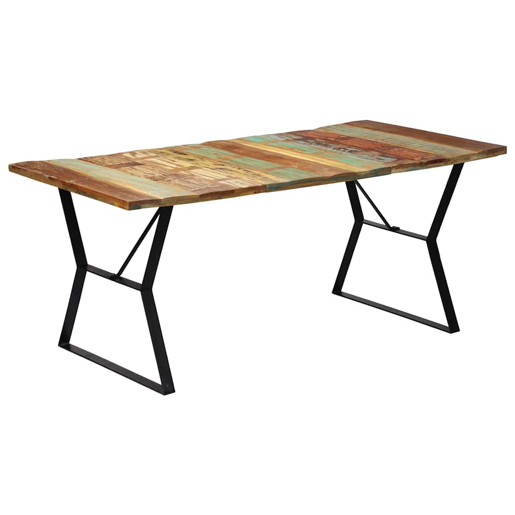 Tömör újrahasznosított fa étkezőasztal 180 x 90 x 76 cm 9