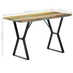 Tömör újrahasznosított fa étkezőasztal 120 x 60 x 76 cm 8