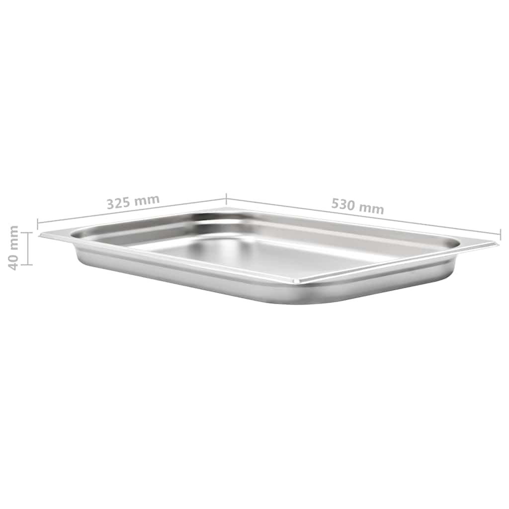 4 db rozsdamentes acél Gasztronorm edény GN 1/1 40 mm 8