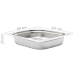 4 db rozsdamentes acél Gasztronorm edény GN 1/2 65 mm 8
