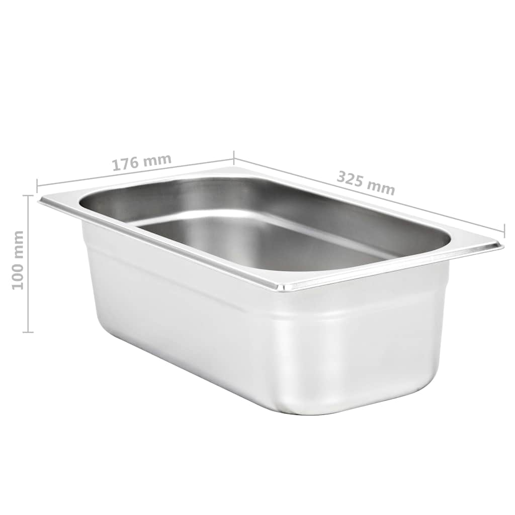 8 db rozsdamentes acél Gasztronorm edény GN 1/3 100 mm 8
