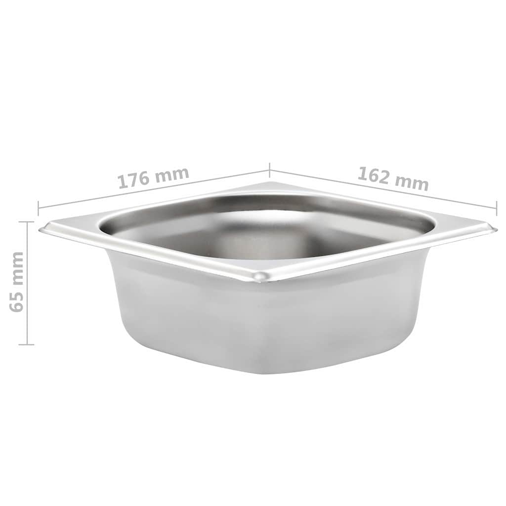 12 db rozsdamentes acél Gasztronorm edény GN 1/6 65 mm 8