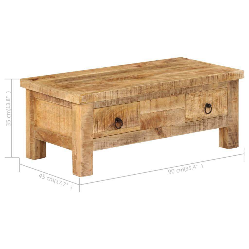 Tömör mangófa dohányzóasztal 90 x 45 x 35 cm 9