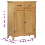 Tömör tölgyfa cipősszekrény 76 x 37 x 105 cm 8
