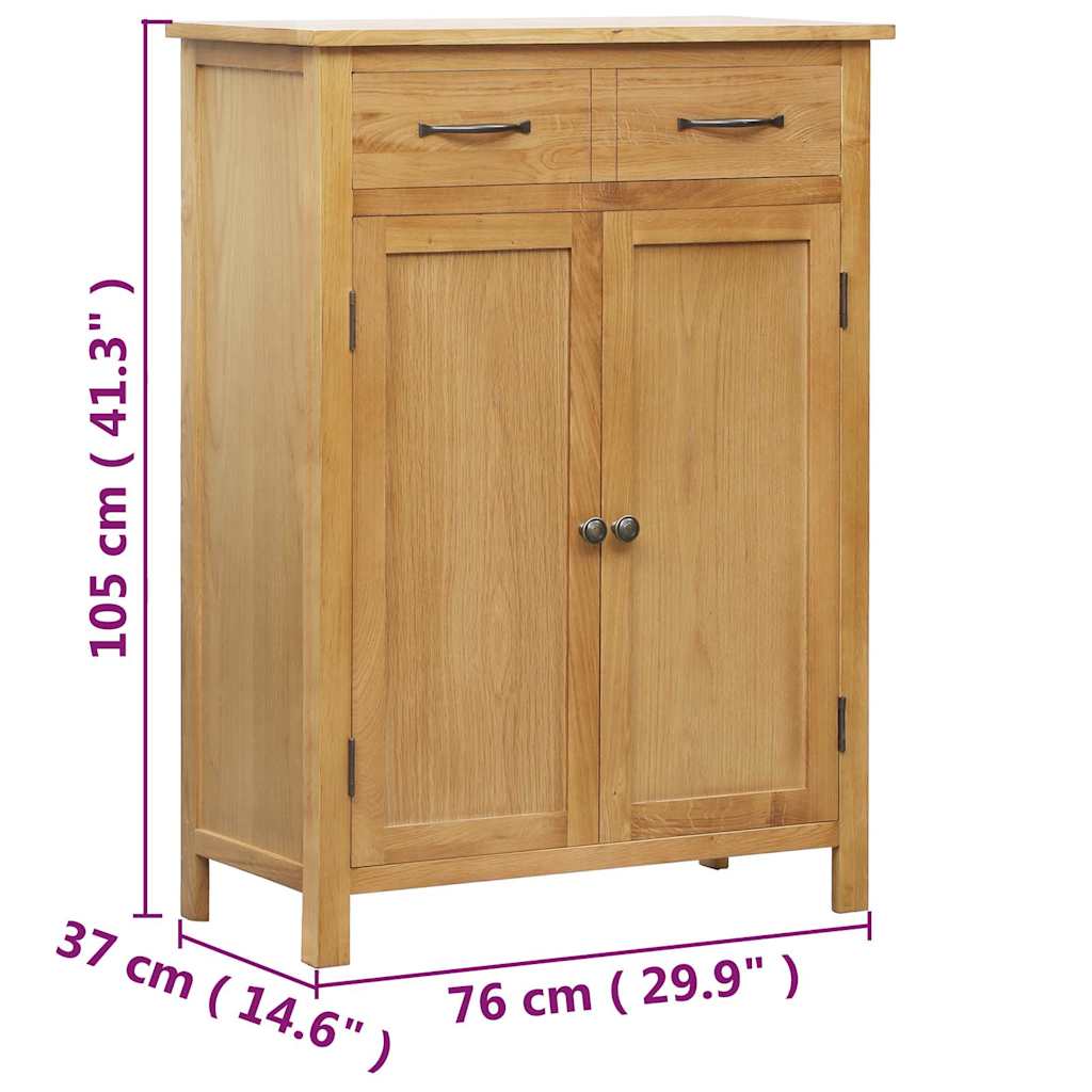 Tömör tölgyfa cipősszekrény 76 x 37 x 105 cm 8