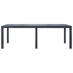 Antracit rattan hatású műanyag kerti asztal 220 x 90 x 72 cm 2