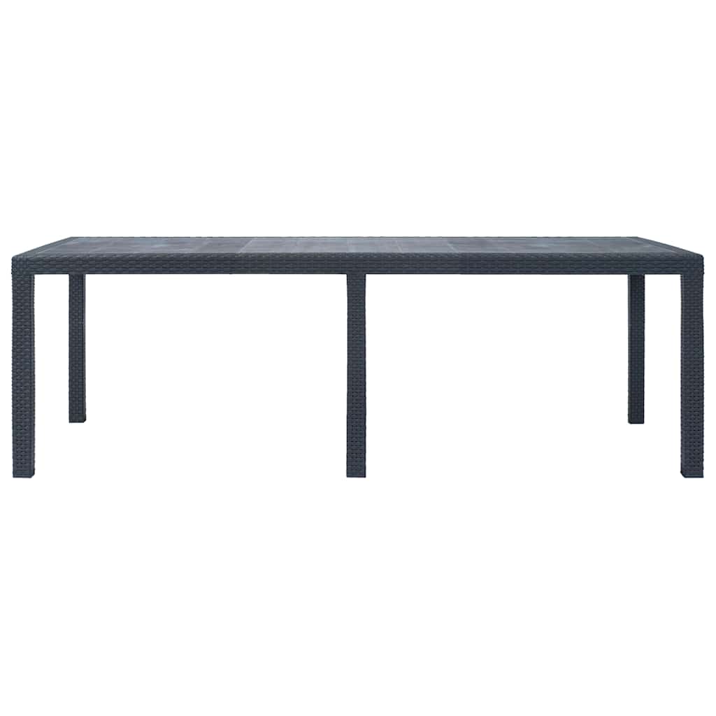 Antracit rattan hatású műanyag kerti asztal 220 x 90 x 72 cm 2