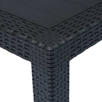 Antracit rattan hatású műanyag kerti asztal 220 x 90 x 72 cm 3