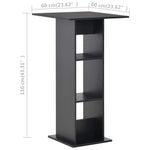 280206 vidaXL Bar Table Black 60x60x110 cm 6