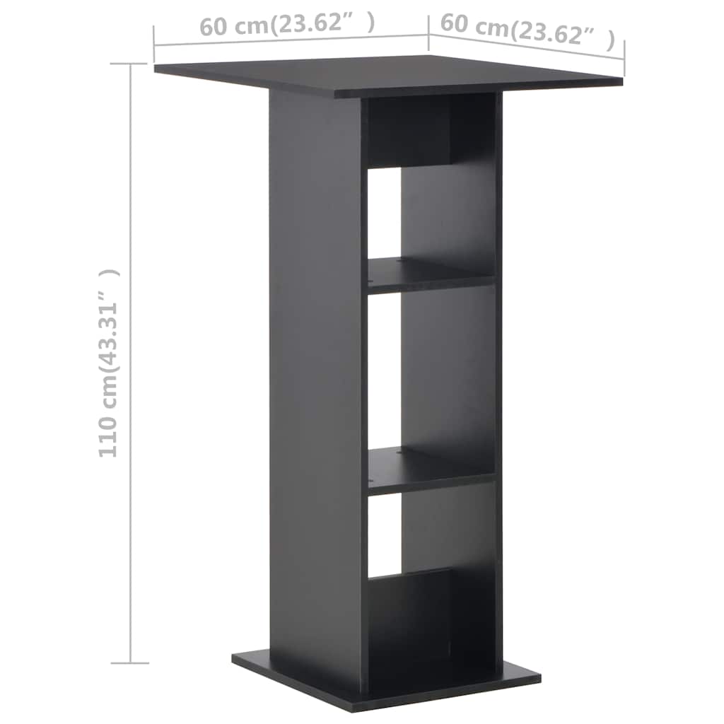 280206 vidaXL Bar Table Black 60x60x110 cm 6