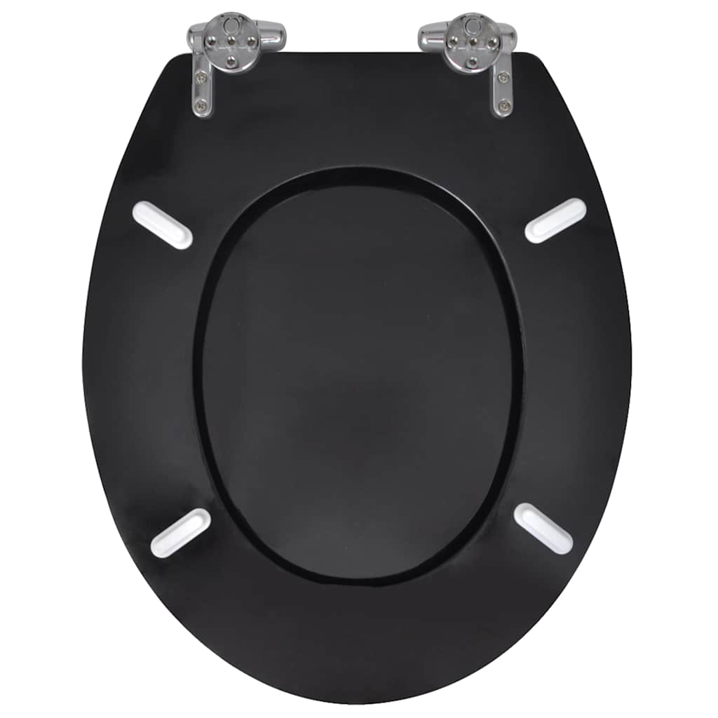 2 db fekete MDF WC ülőke lassan csukódó fedéllel 5
