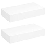 2 db fehér lebegő fali polc fiókkal 48 cm 2