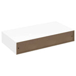 2 db fehér lebegő fali polc fiókkal 48 cm 7